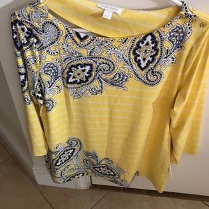 Charter club size M yellow and black blouse